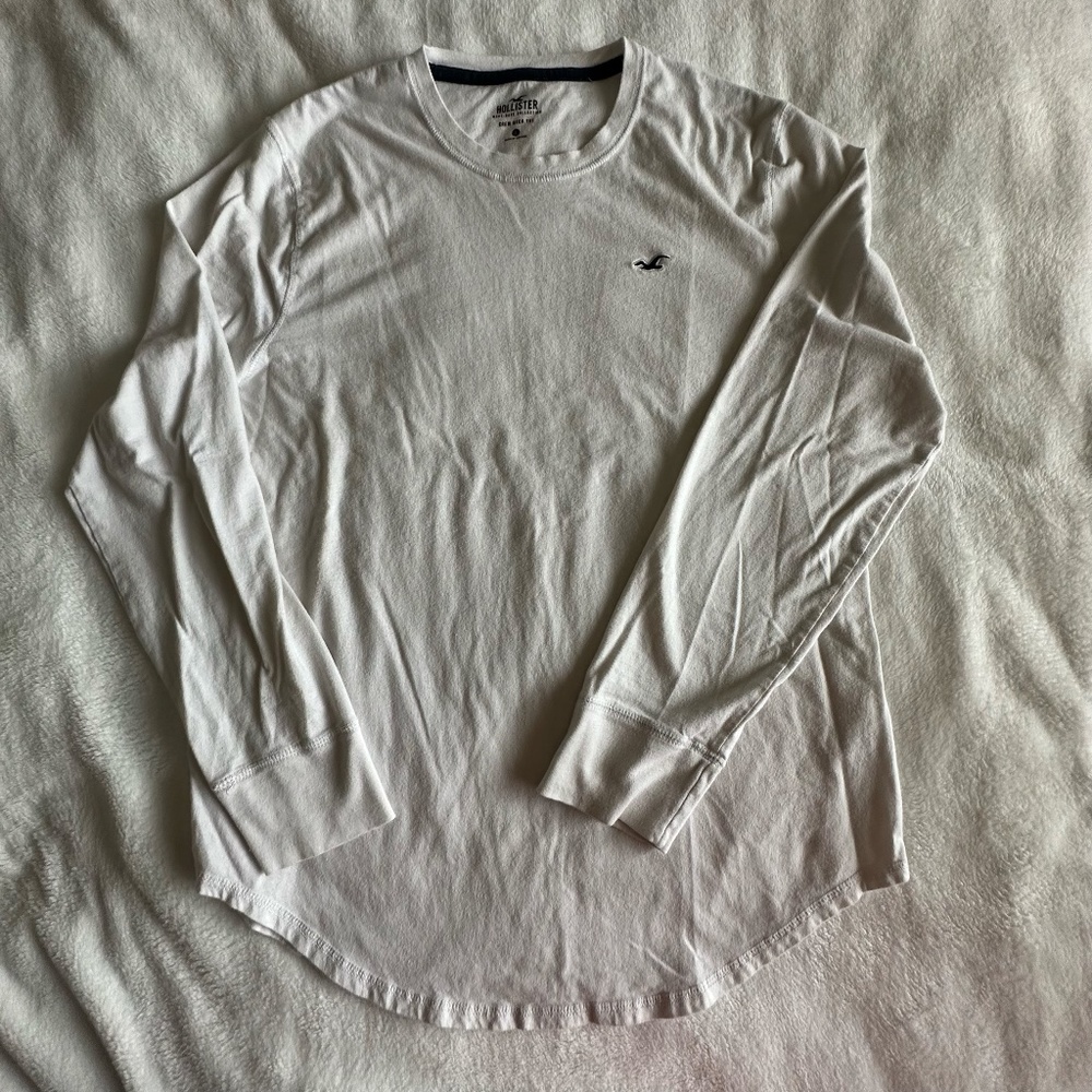 Hollister Must-Have Collection Longsleeve Crew Neck Tee Sz L White